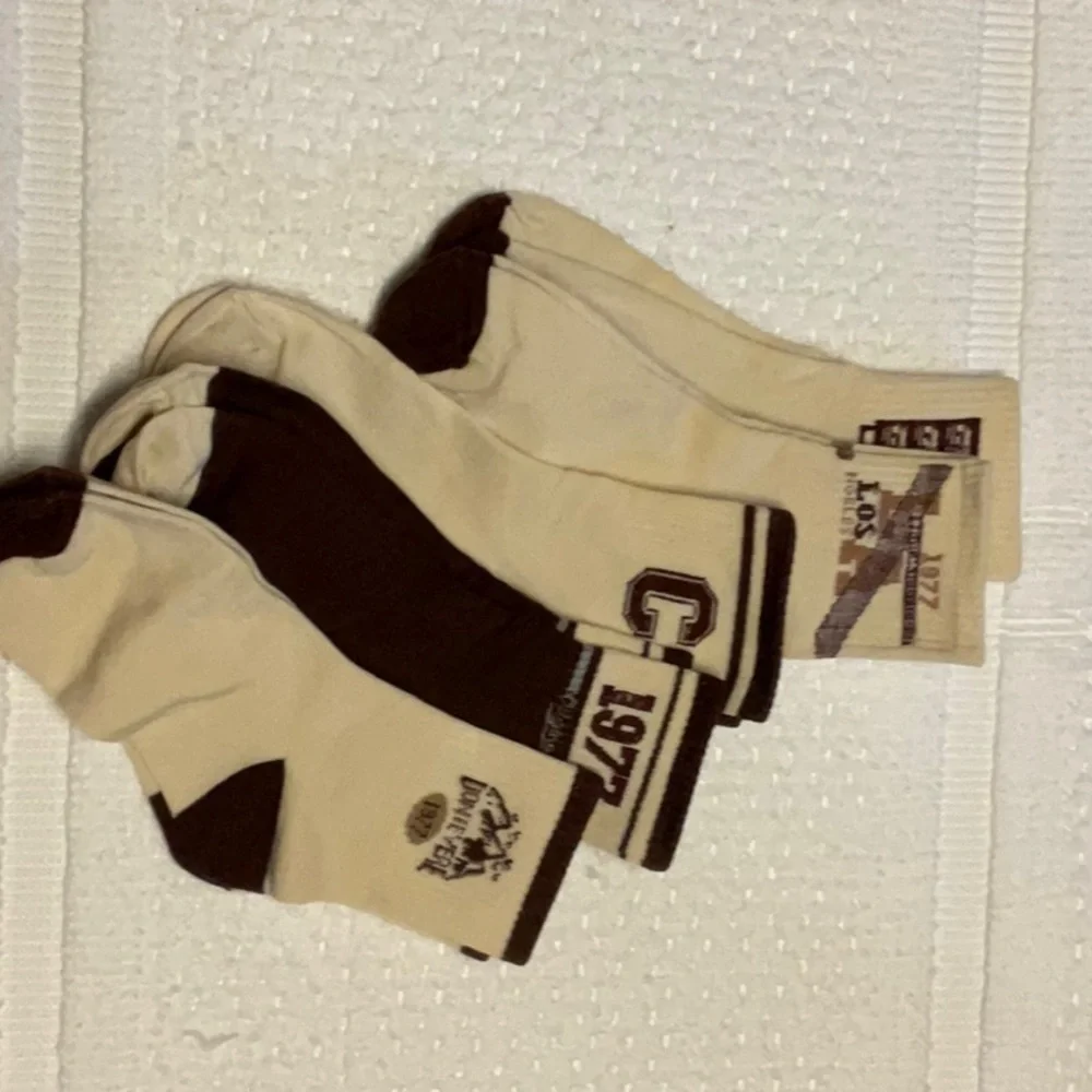 Beautiful Chocolate & Cream Ankle Socks 5 pairs